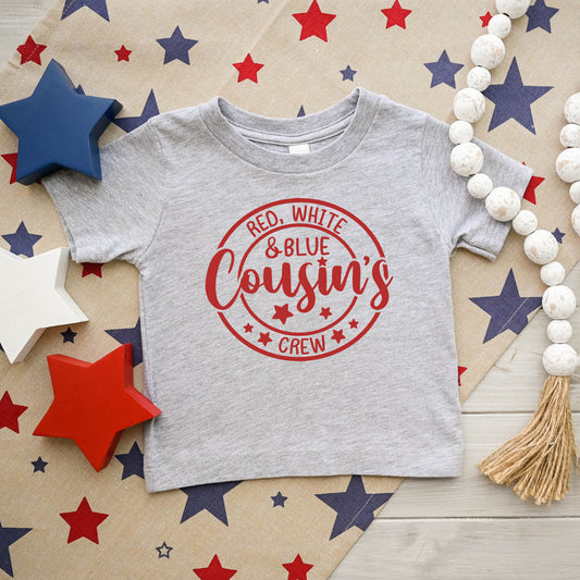 Red White And Blue Cousin's Crew | Toddler Short Sleeve Crew Neck