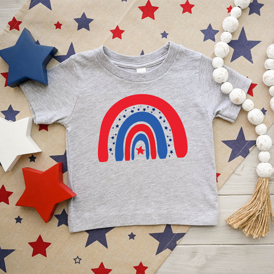 Patriotic Rainbow | Toddler Short Sleeve Crew Neck