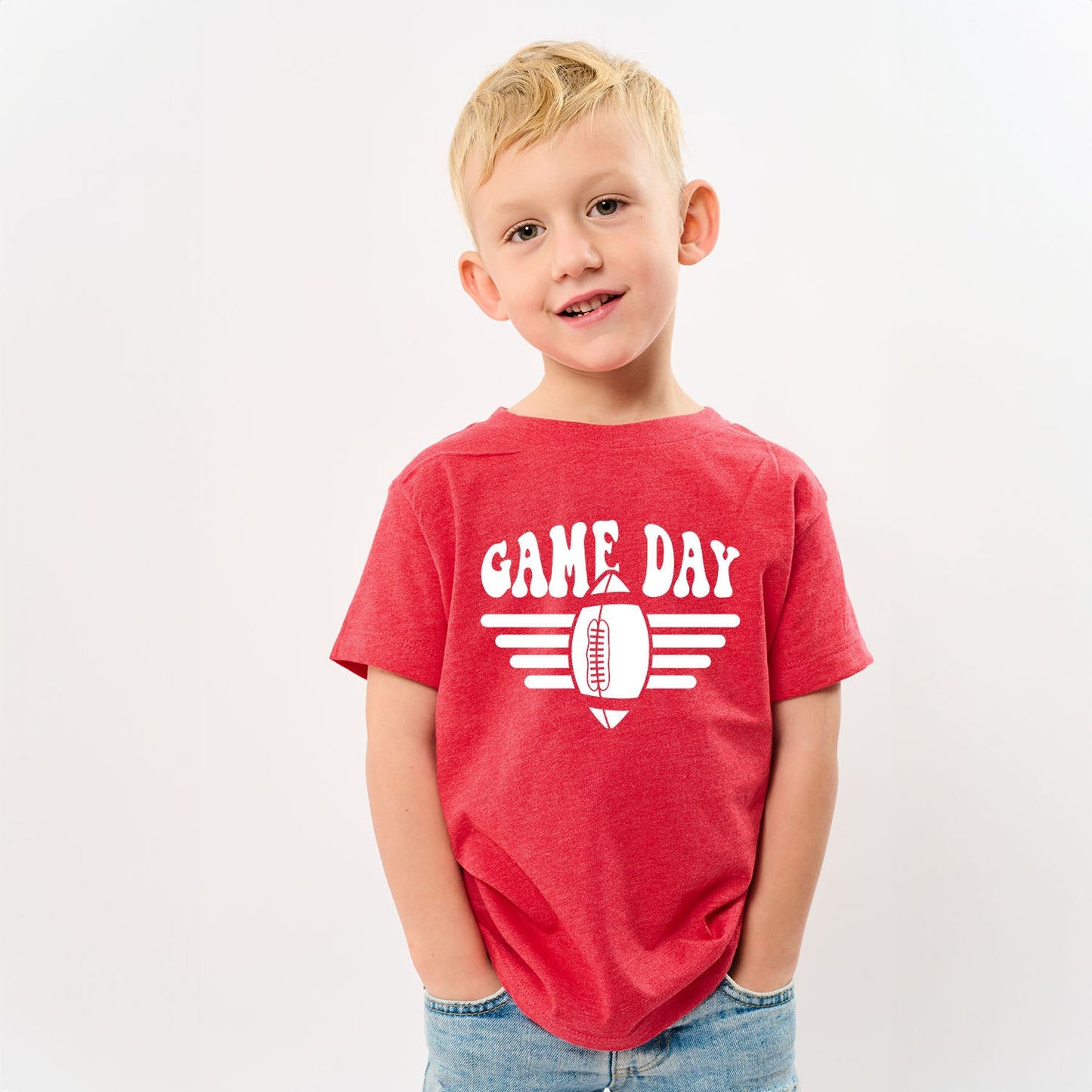 Football Game Day Stripes | Youth Graphic Short Sleeve Tee
