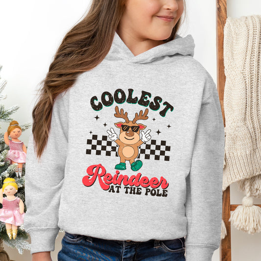 Coolest Reindeer At The Pole | Toddler Graphic Hoodie