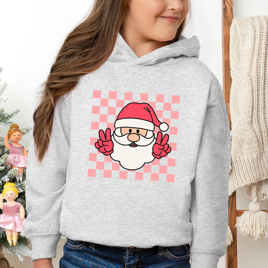 Checkered Santa | Toddler Graphic Hoodie