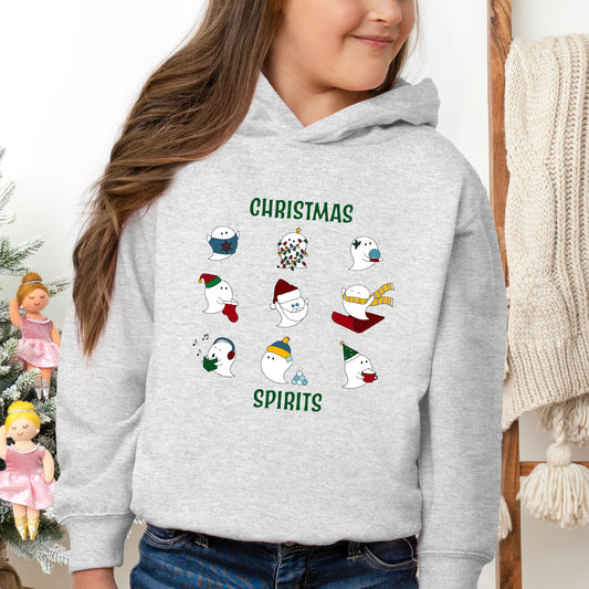 Christmas Spirits Green Words | Toddler Graphic Hoodie