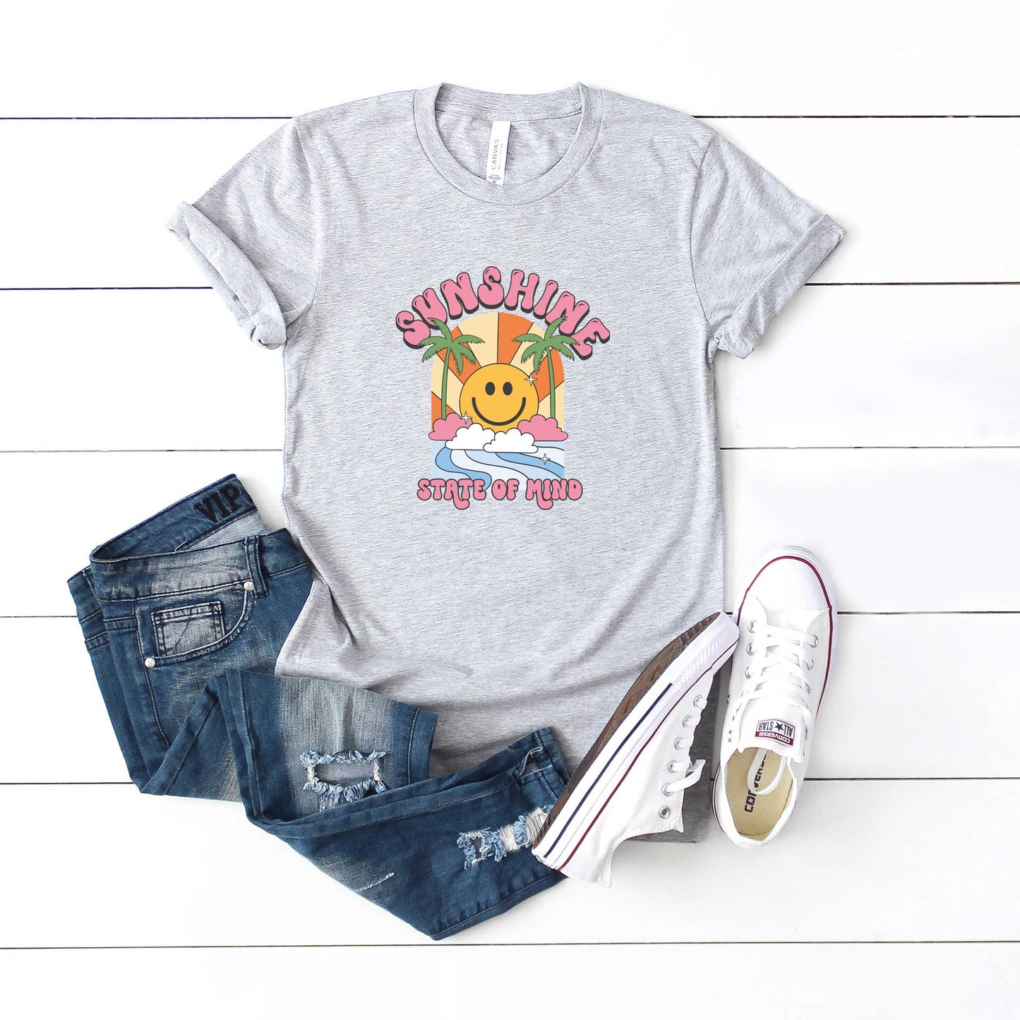 Sunshine State Of Mind Smiley | Toddler Graphic Short Sleeve Tee