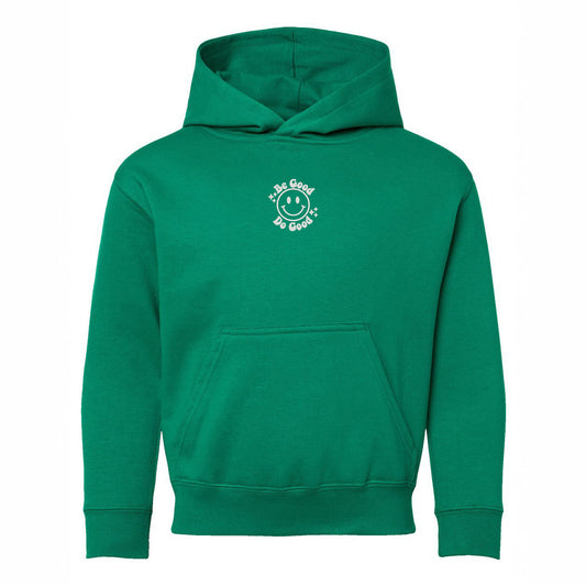 Embroidered Be Good Do Good Smiley Face | Youth Graphic Hoodie