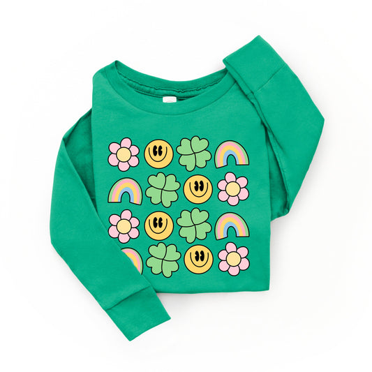 Smiley Clover Daisy | Youth Graphic Long Sleeve Tee