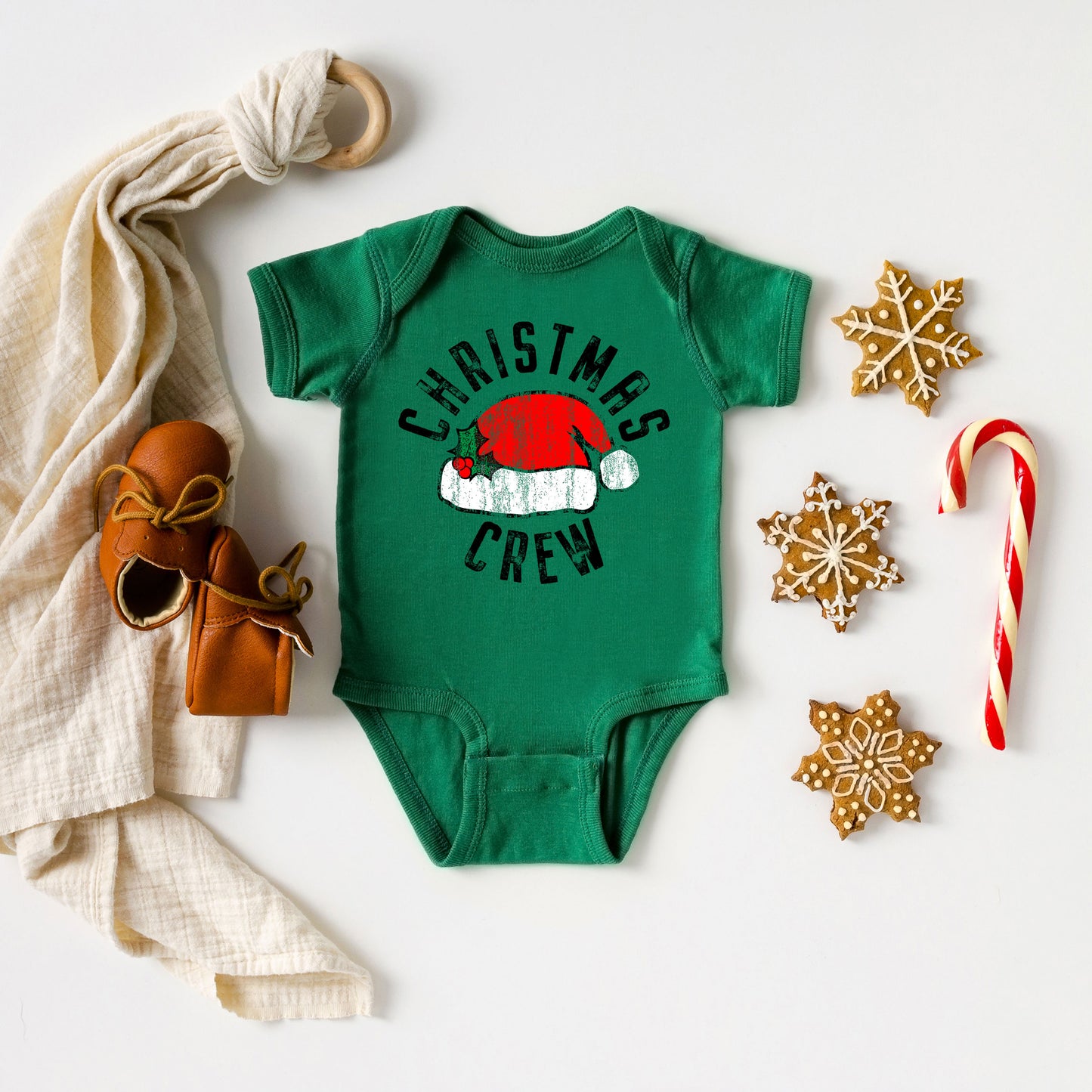 Christmas Crew Hat | Baby Graphic Short Sleeve Onesie
