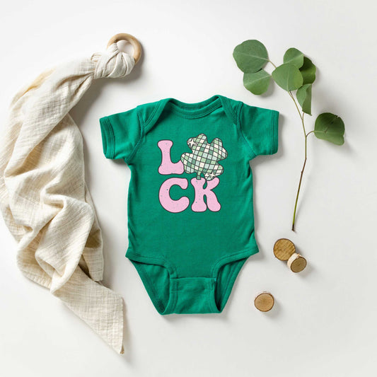 Luck With Shamrock | Baby Graphic Short Sleeve Onesie
