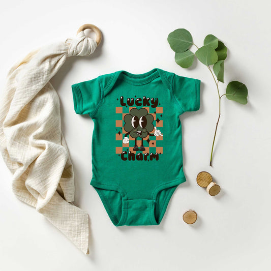 Lucky Charm Checkered | Baby Graphic Short Sleeve Onesie