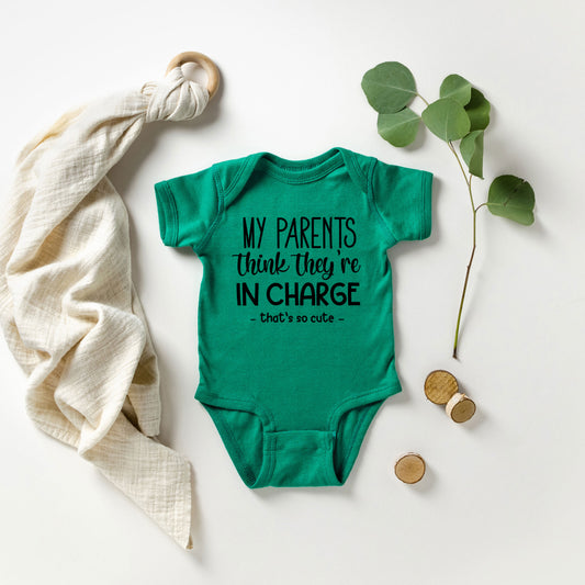 Think They're In Charge | Baby Graphic Short Sleeve Onesie