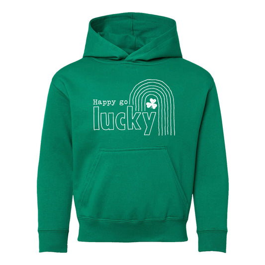 Happy Go Lucky Shamrock | Youth Graphic Hoodie