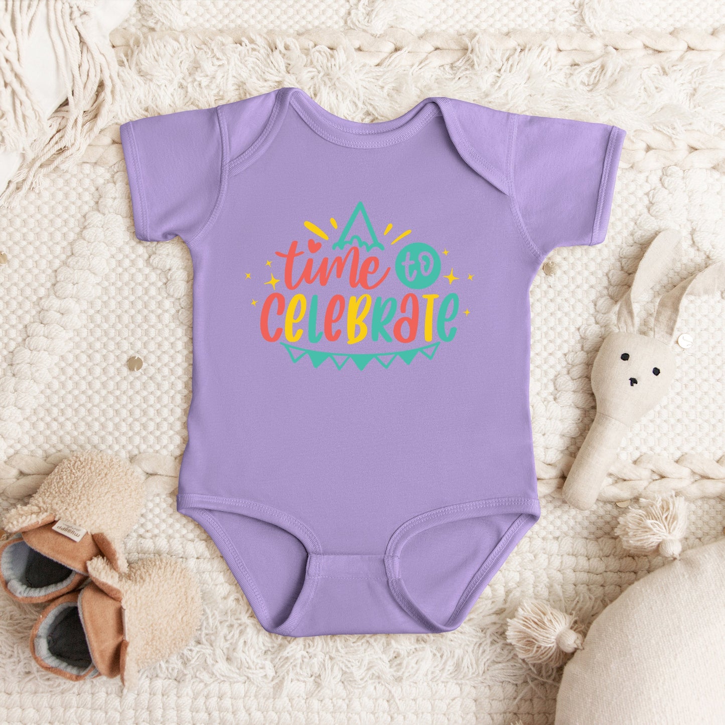 Time To Celebrate | Baby Graphic Short Sleeve Onesie