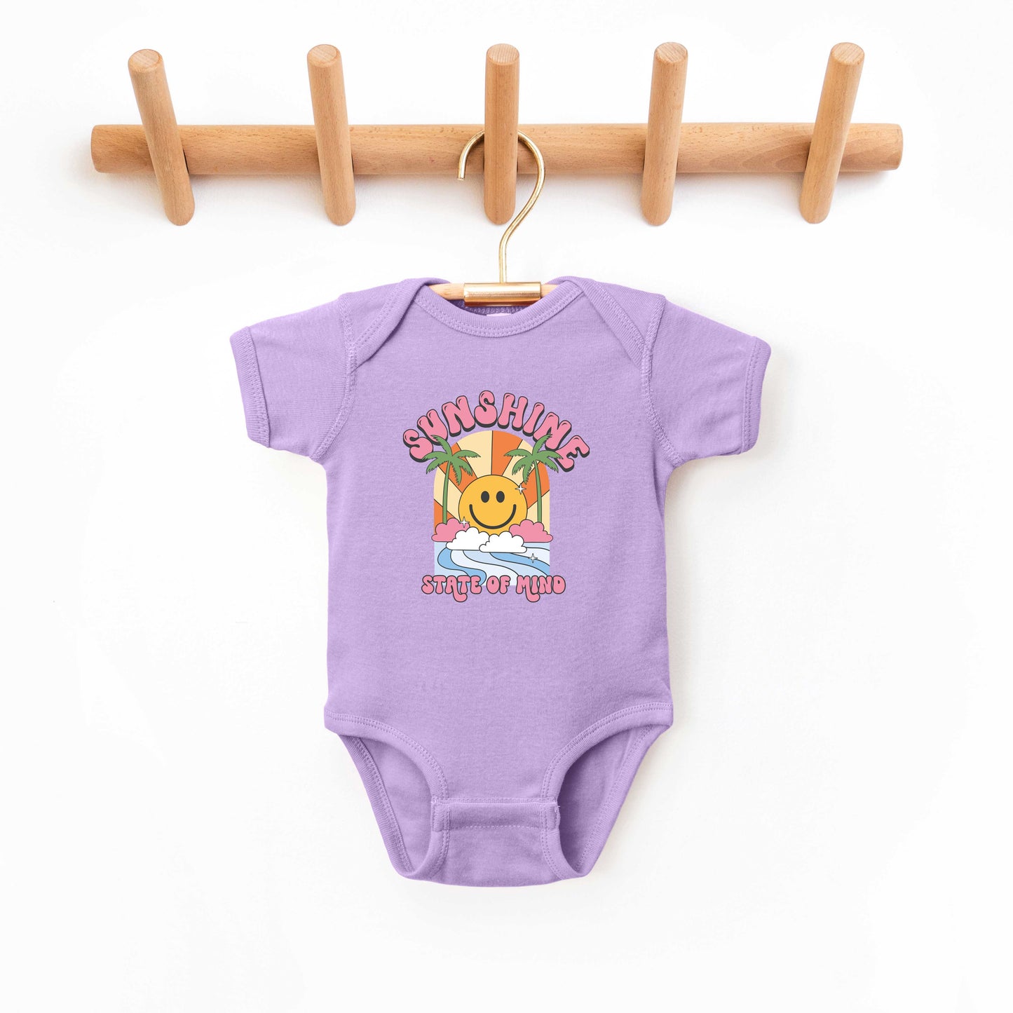 Sunshine State Of Mind Smiley | Baby Graphic Short Sleeve Onesie