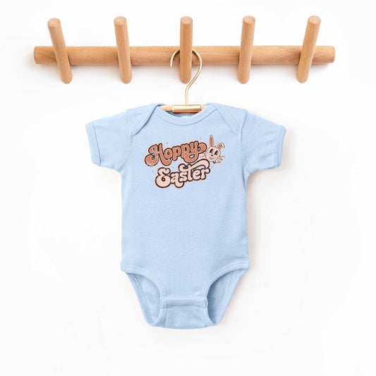 Hoppy Easter Distressed | Baby Graphic Short Sleeve Onesie