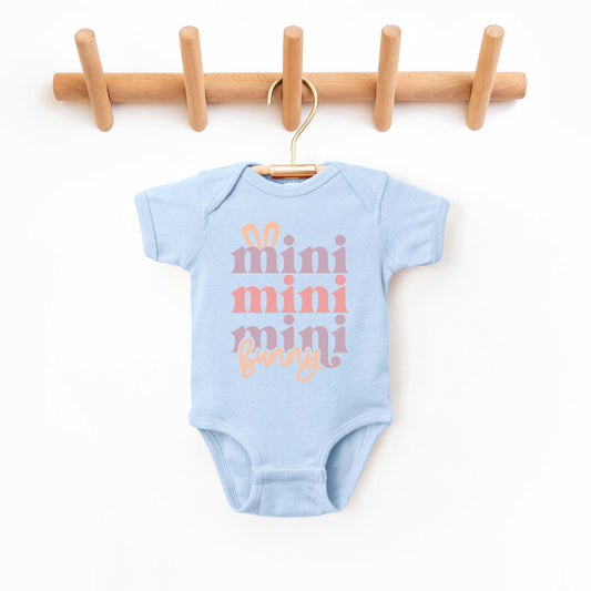 Mini Bunny Stacked | Baby Graphic Short Sleeve Onesie