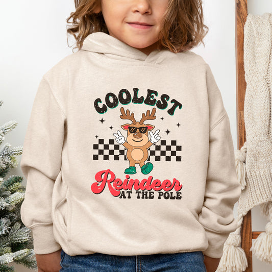 Coolest Reindeer At The Pole | Toddler Graphic Hoodie