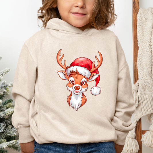 Cute Reindeer Head | Toddler Graphic Hoodie