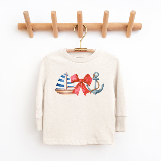 Coquette Ship Anchor | Toddler Graphic Long Sleeve Tee