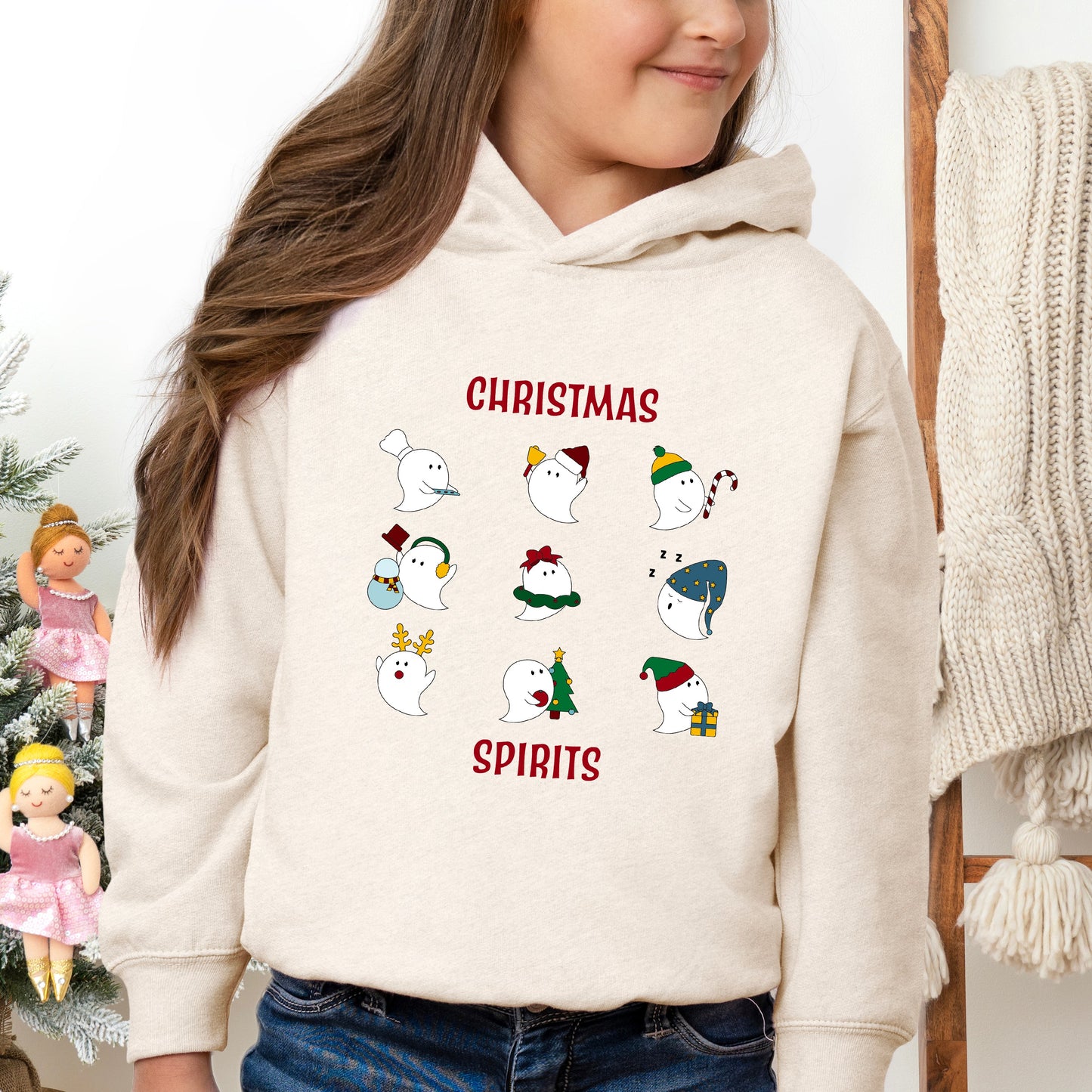 Christmas Spirits Red Words | Toddler Graphic Hoodie