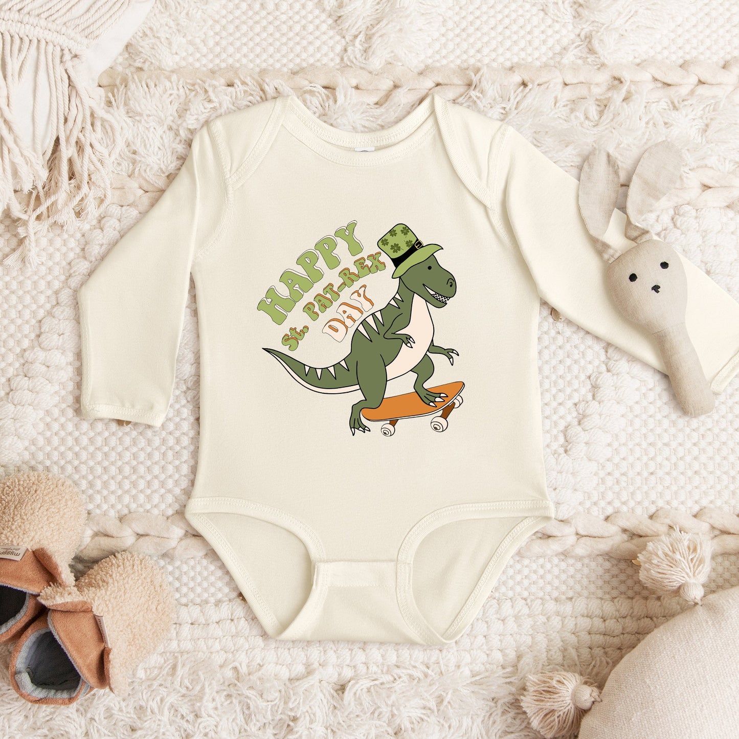 Happy St. Pat-Rex Day | Baby Graphic Long Sleeve Onesie