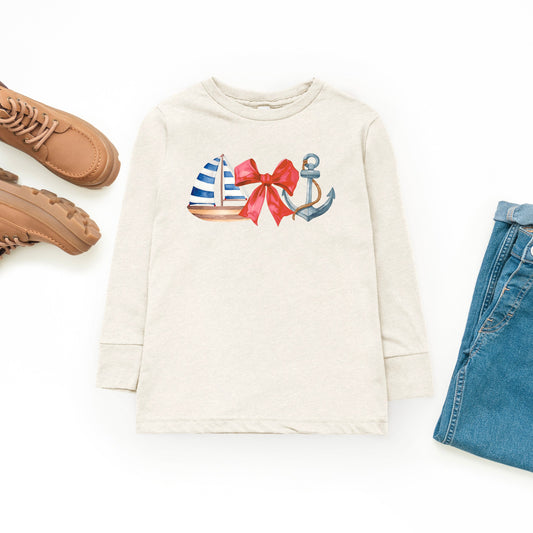 Coquette Ship Anchor | Youth Graphic Long Sleeve Tee
