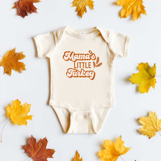 Mama's Little Turkey Colorful | Baby Graphic Short Sleeve Onesie