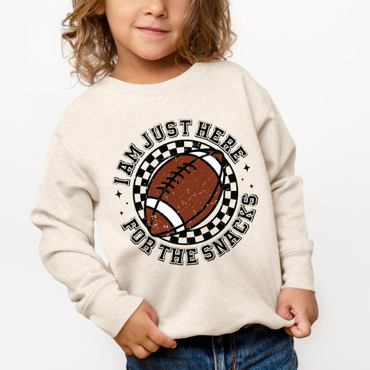 I Am Just Here For The Snacks | Youth Ultra-Soft Graphic Sweatshirt