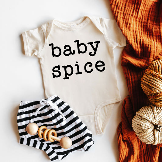 Baby Spice Typewriter | Baby Graphic Short Sleeve Onesie