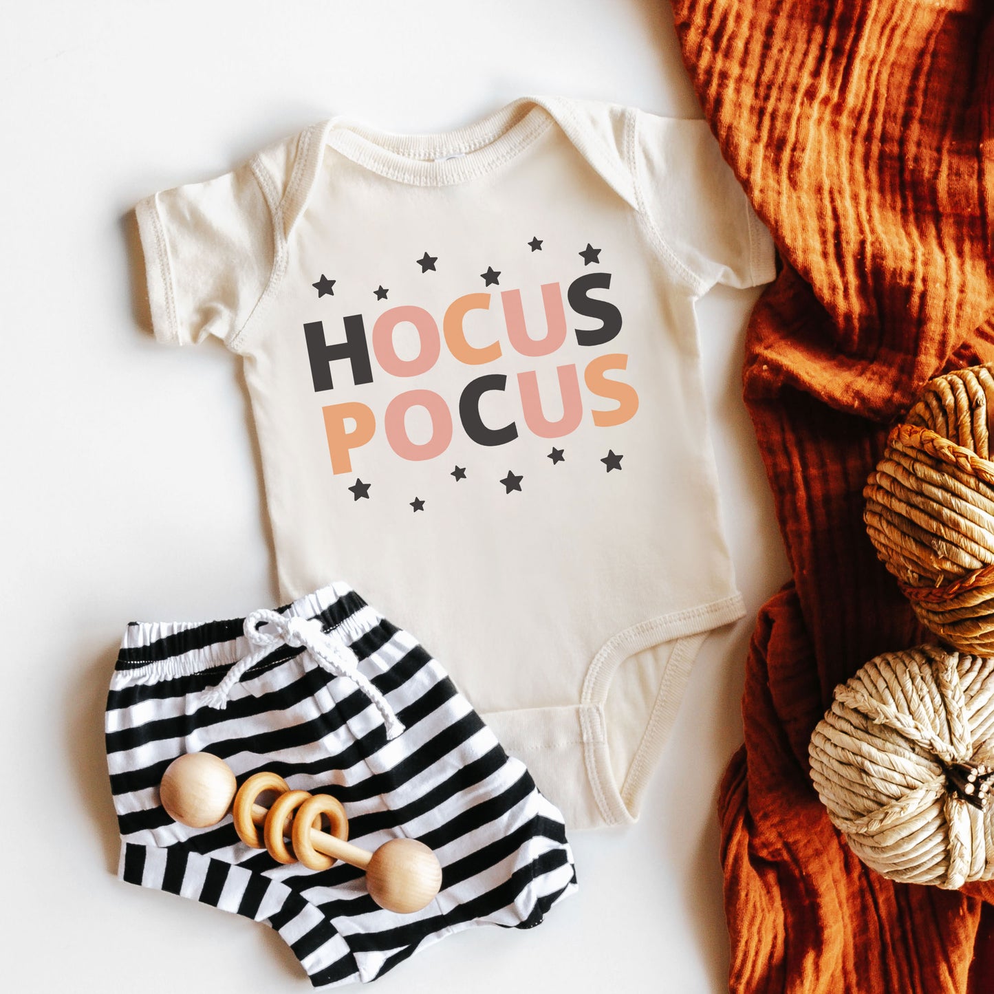 Hocus Pocus Colorful Stars | Baby Graphic Short Sleeve Onesie