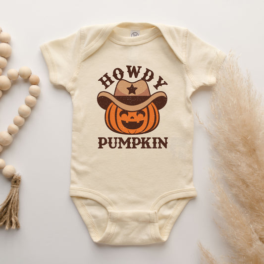 Howdy Pumpkin Hat | Baby Graphic Short Sleeve Onesie