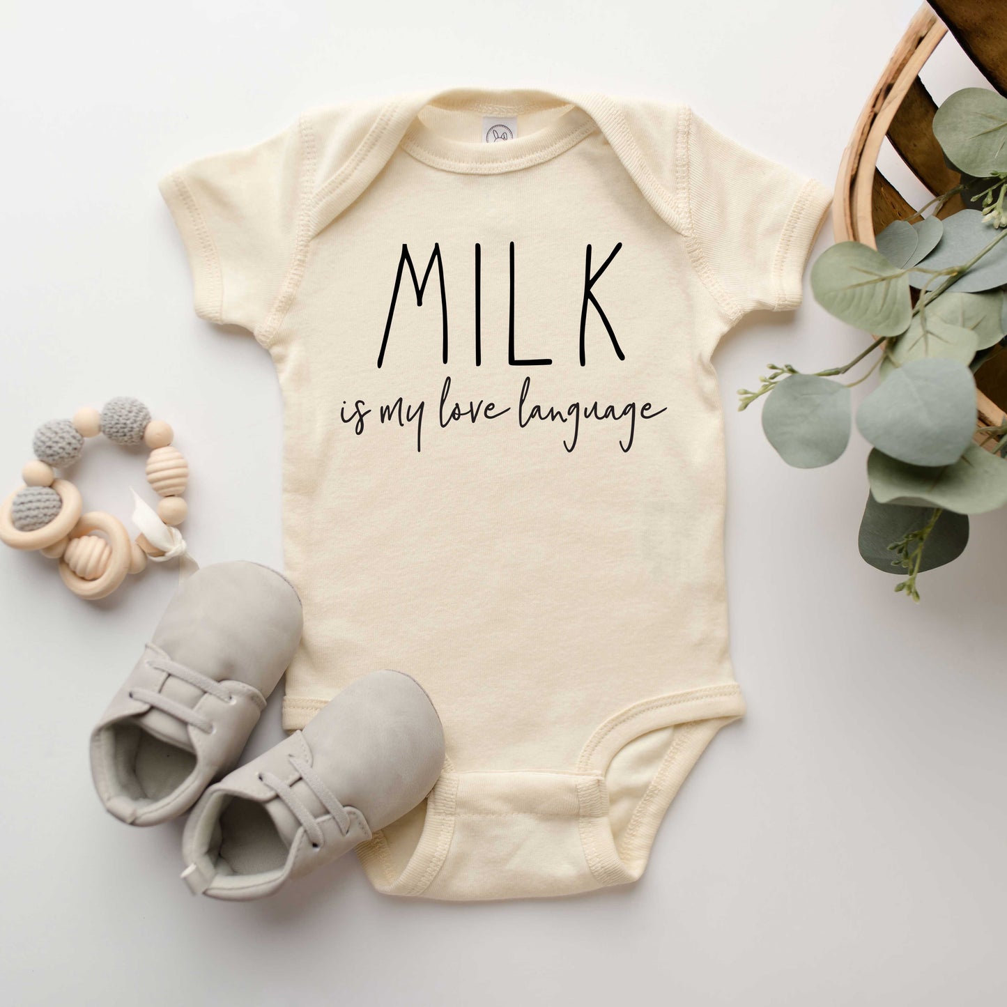 Milk Is My Love Language | Baby Graphic Short Sleeve Onesie