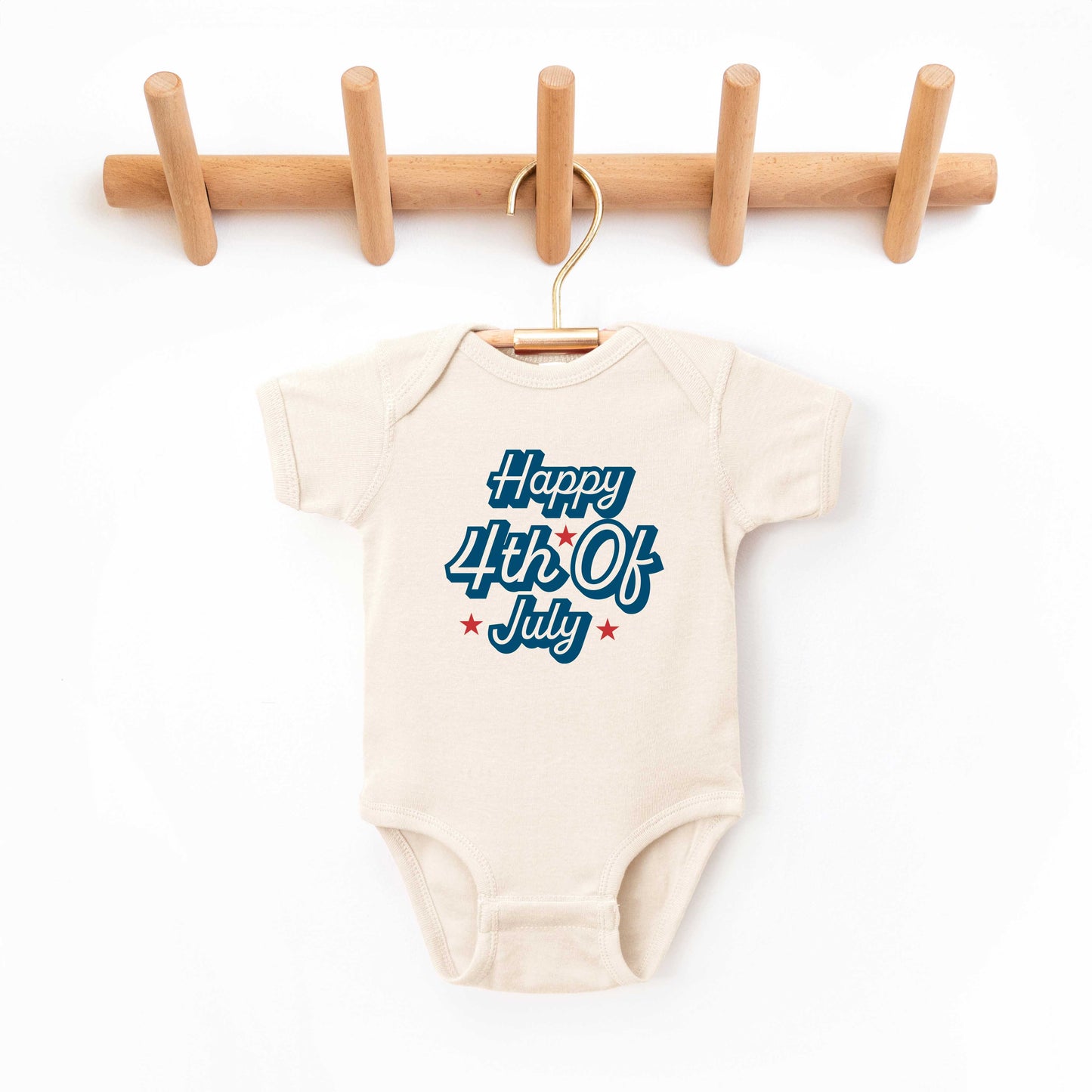 Happy 4th of July Stars | Baby Graphic Short Sleeve Onesie