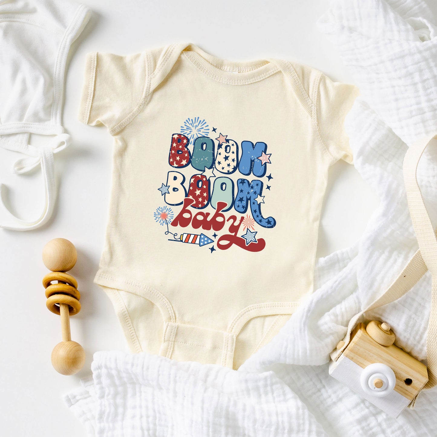 Boom Boom Baby Firework | Baby Graphic Short Sleeve Onesie