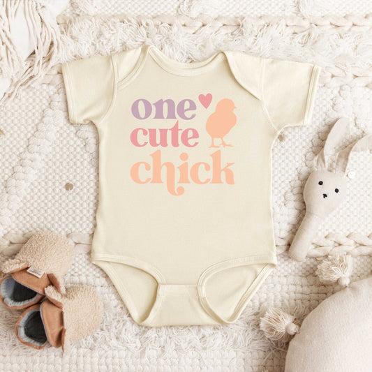 One Cute Chick | Baby Graphic Short Sleeve Onesie