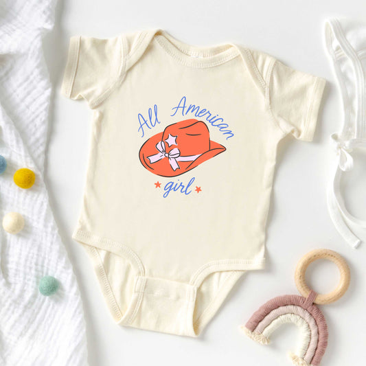 All American Girl Hat | Baby Graphic Short Sleeve Onesie
