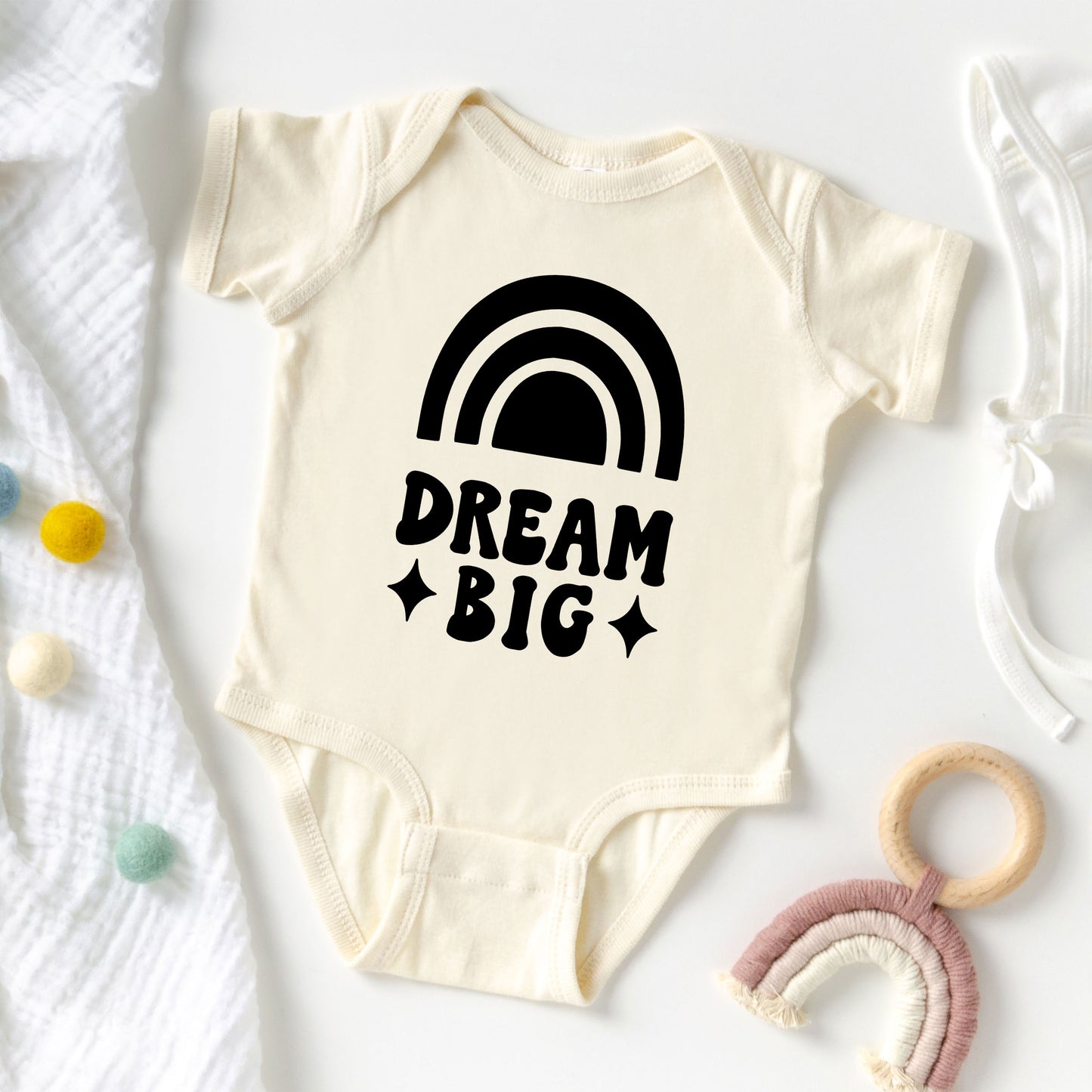 Dream Big Rainbow | Baby Graphic Short Sleeve Onesie