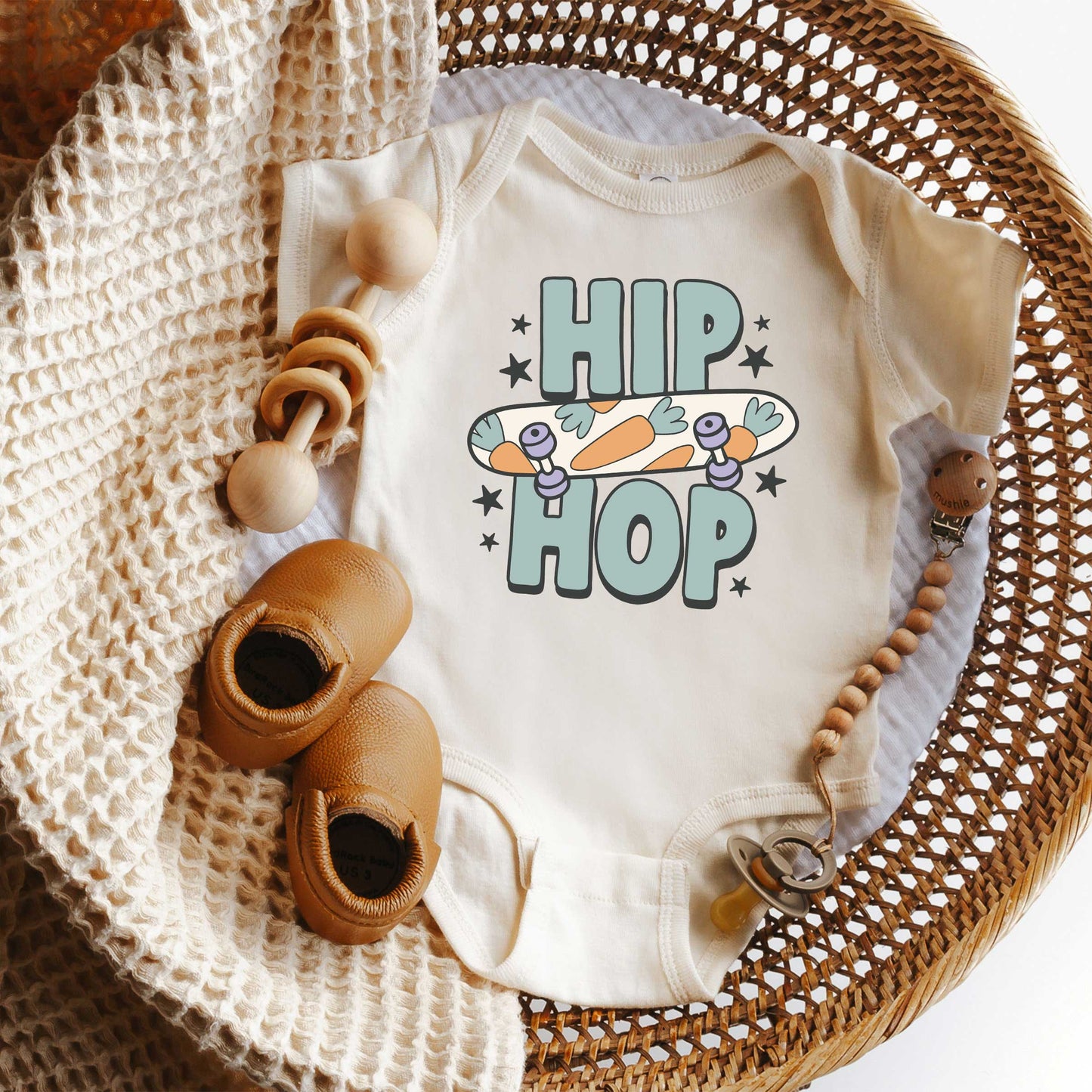 Hip Hop Skateboard | Baby Graphic Short Sleeve Onesie
