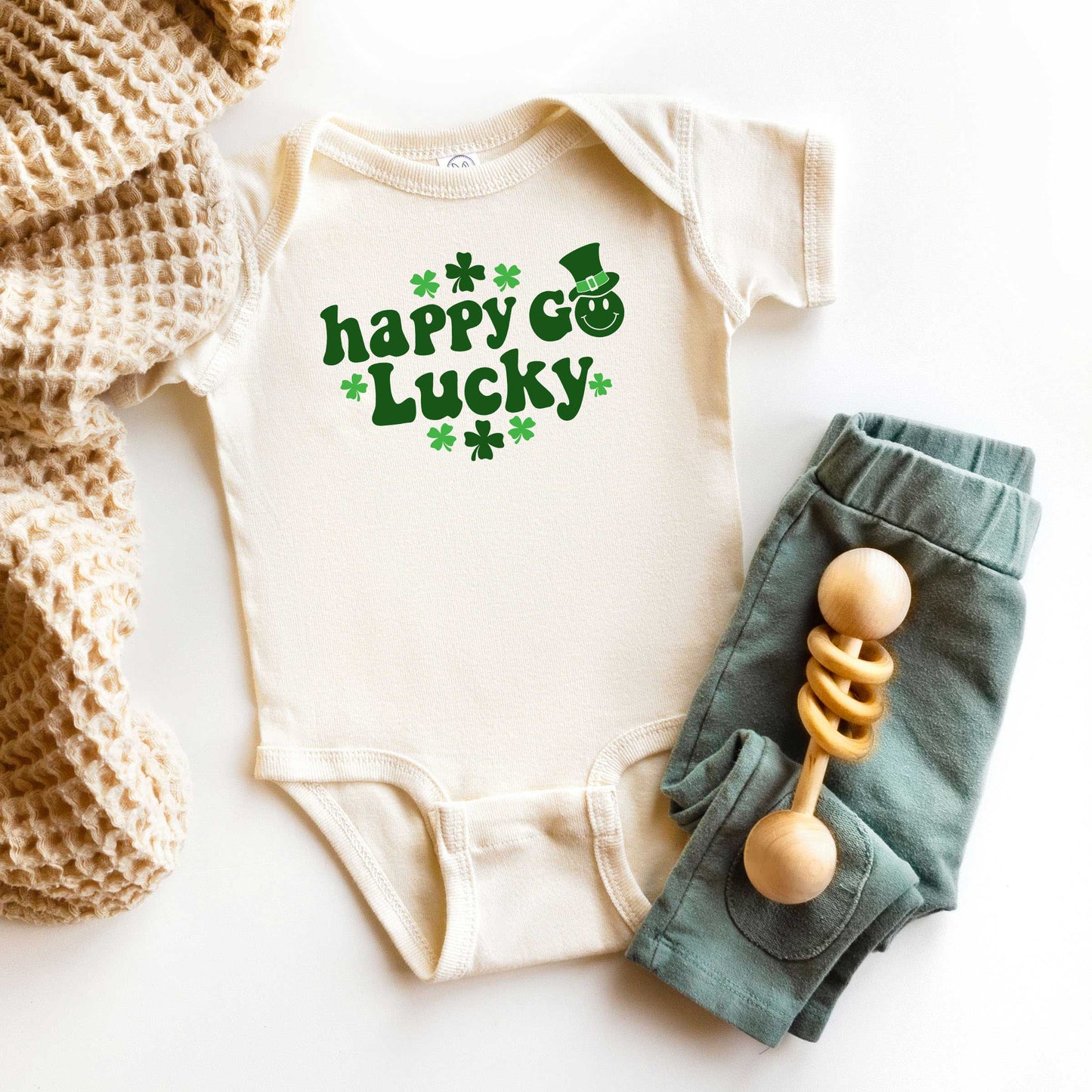 Happy Go Lucky Clovers | Baby Graphic Short Sleeve Onesie