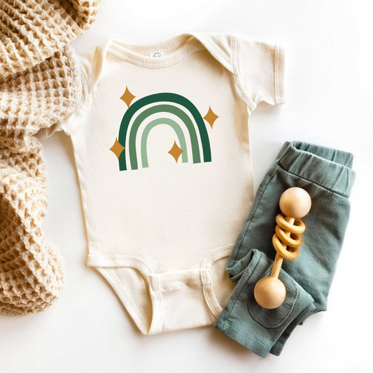 Lucky Rainbow Stars | Baby Graphic Short Sleeve Onesie