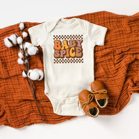 Baby Spice Checkered | Baby Graphic Short Sleeve Onesie