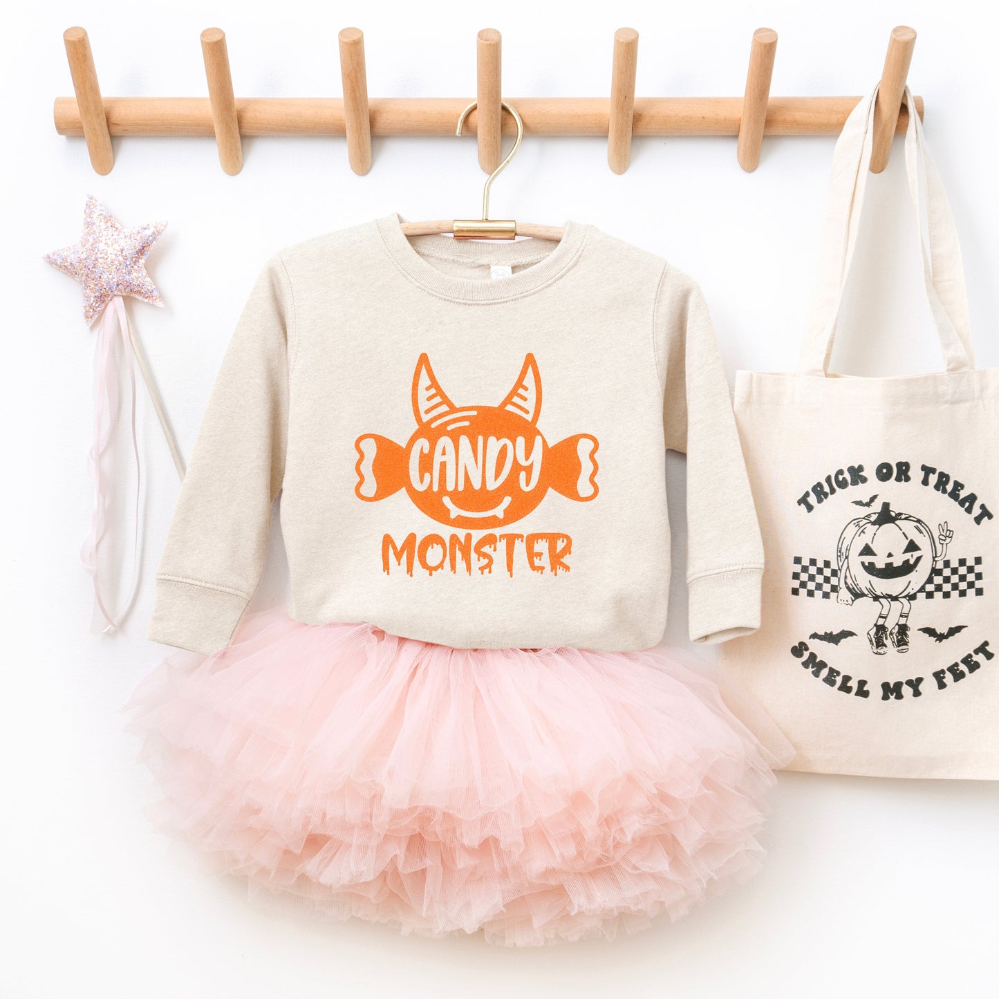 Candy Monster Horns Glitter | Youth Ultra-Soft Graphic Sweatshirt