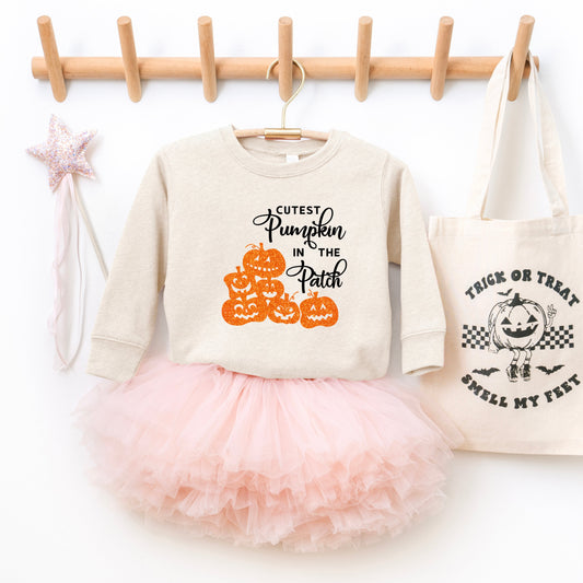Cutest Pumpkin In The Patch Glitter | Youth Ultra-Soft Graphic Sweatshirt