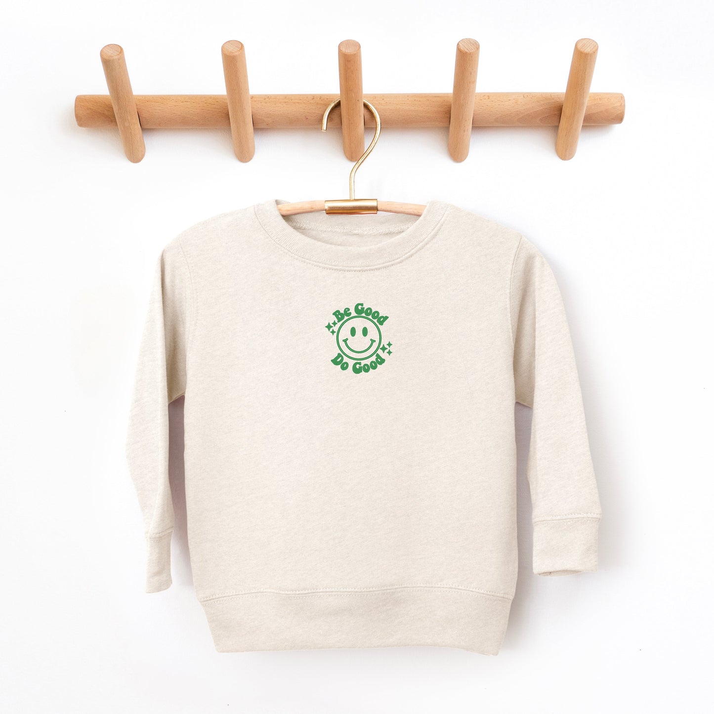 Embroidered Be Good Do Good Smiley Face | Youth Ultra-Soft Graphic Sweatshirt