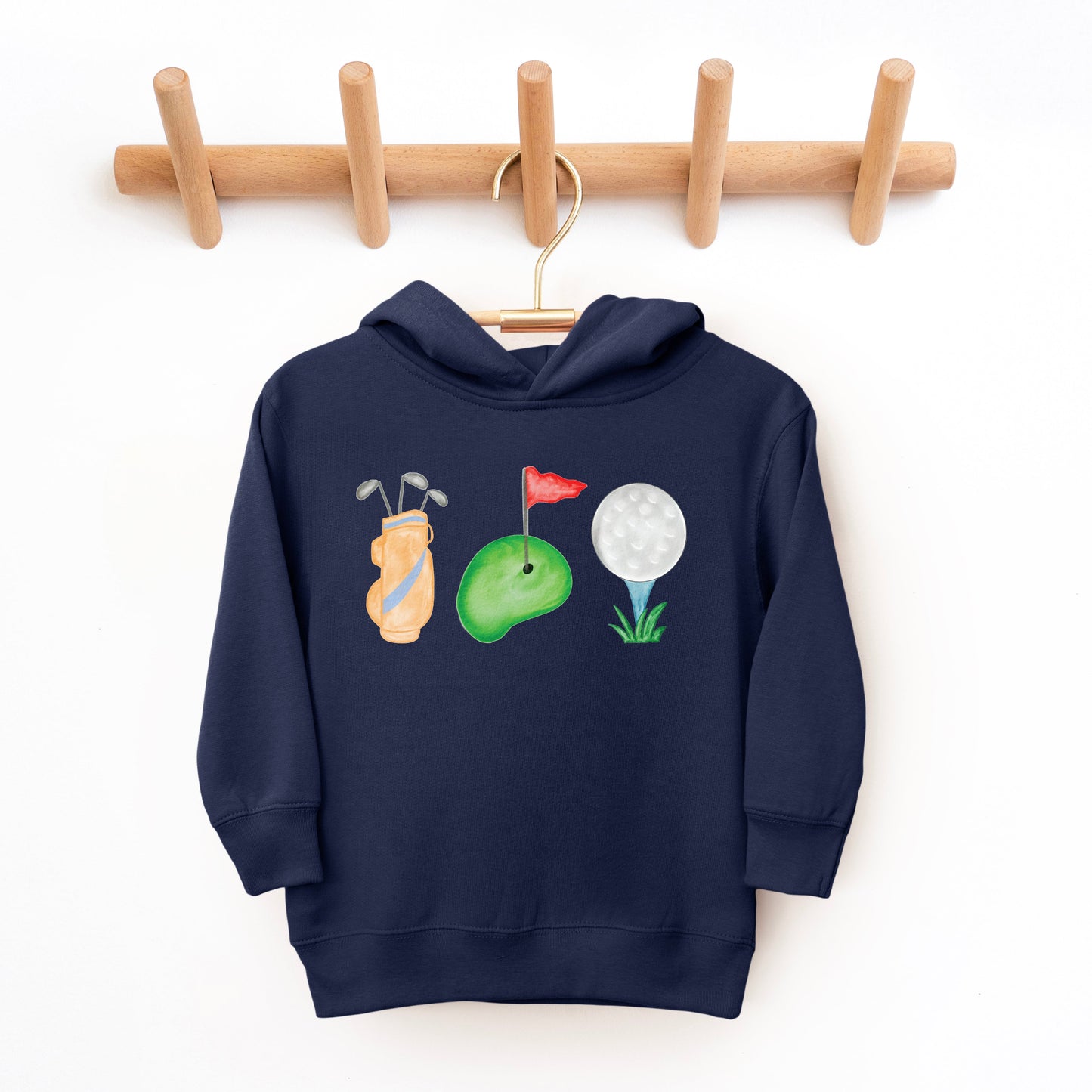 Golf Icons Watercolor | Toddler Graphic Hoodie