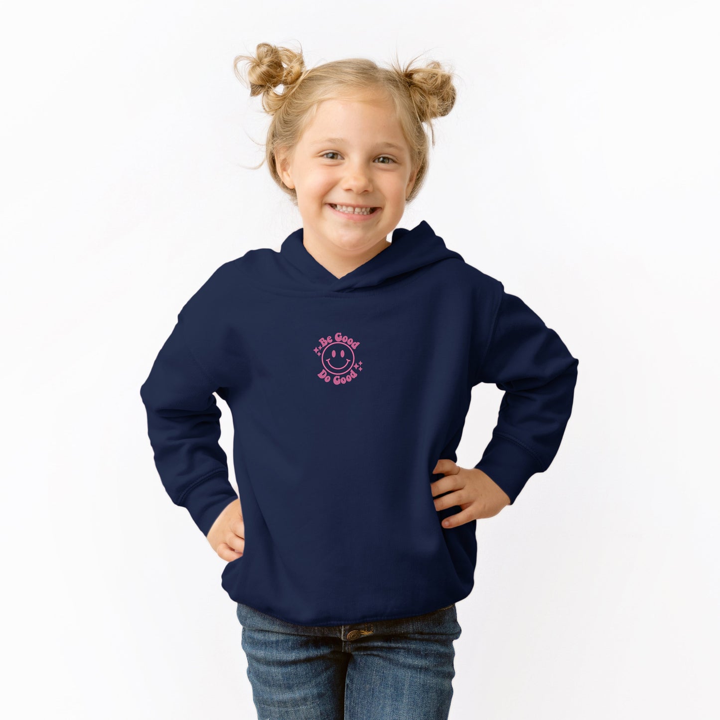 Embroidered Be Good Do Good Smiley Face | Toddler Graphic Hoodie