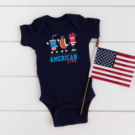 American Vibes Hot Dog | Baby Graphic Short Sleeve Onesie