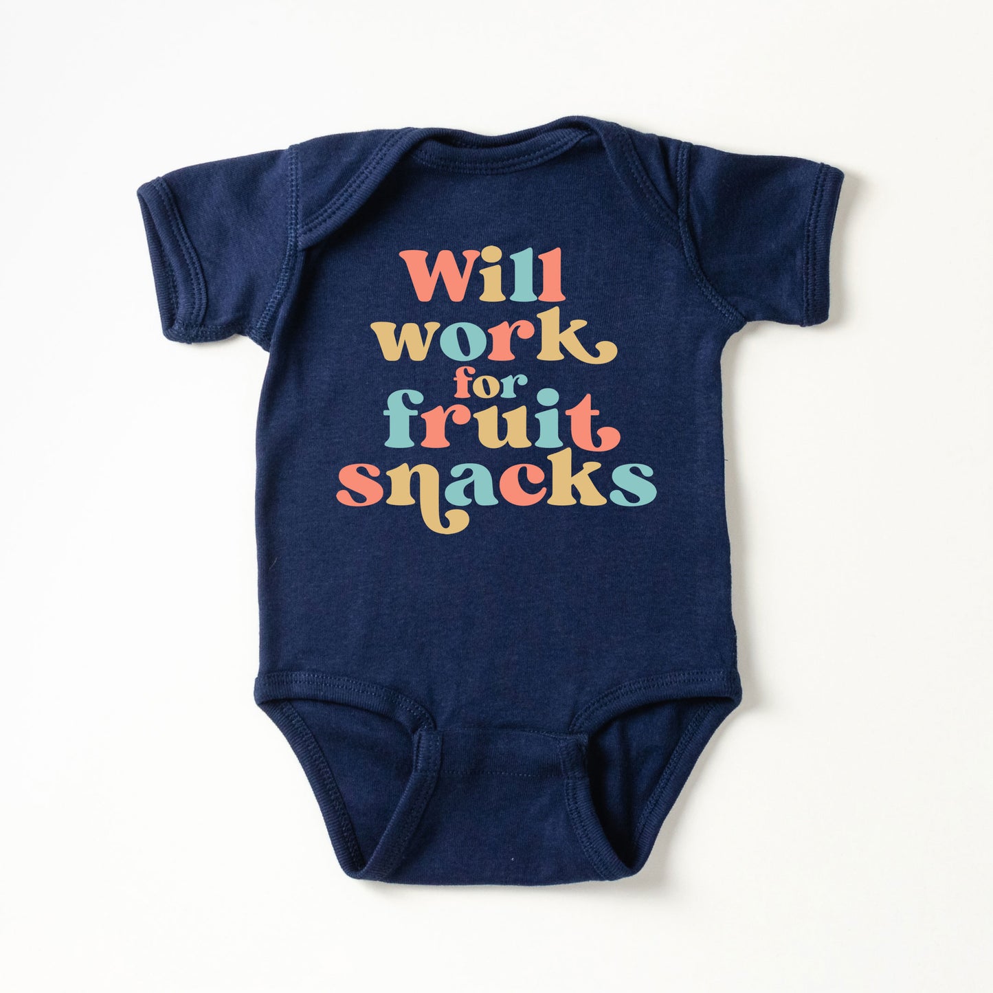 Work For Fruit Snacks Colorful | Baby Graphic Short Sleeve Onesie