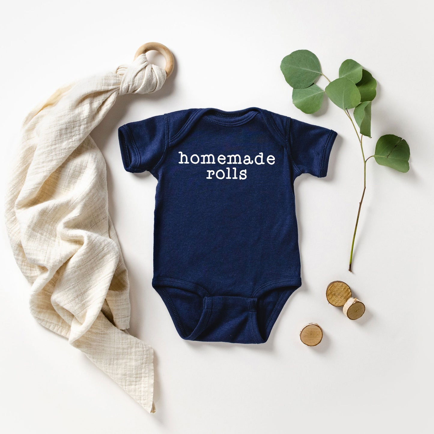 Homemade Rolls Typewriter | Baby Graphic Short Sleeve Onesie