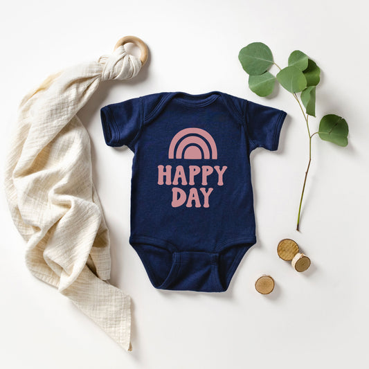 Happy Day Rainbow | Baby Graphic Short Sleeve Onesie