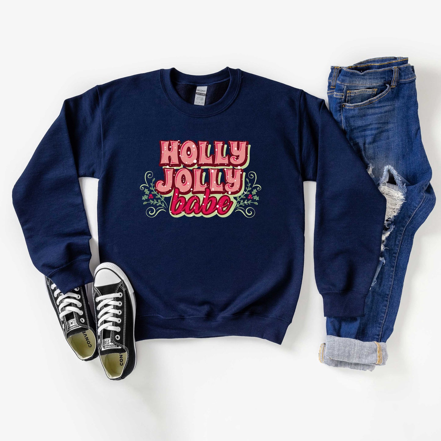 Holly Jolly Babe Stacked | Youth Graphic Sweatshirt