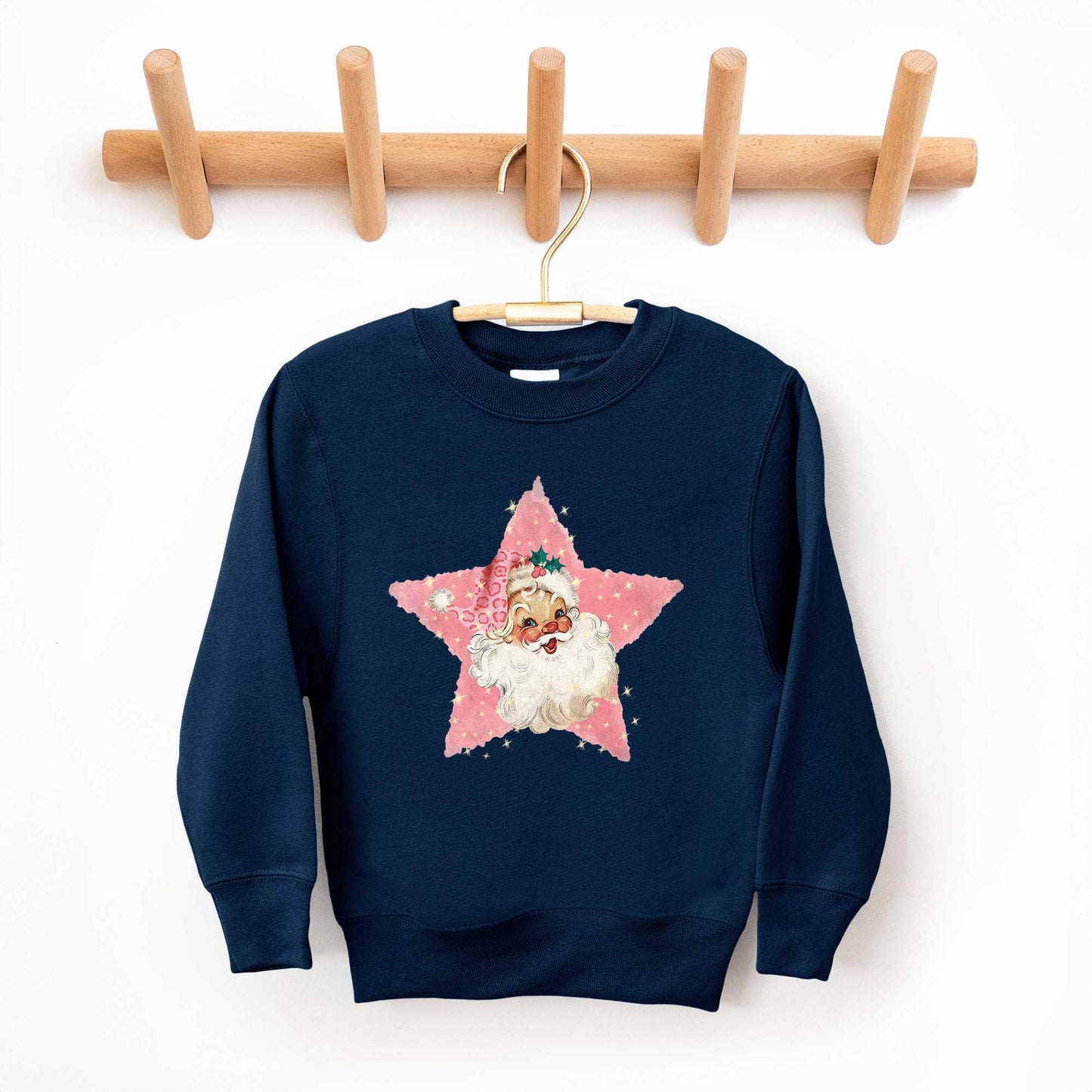 Pink Santa Star | Toddler Graphic Sweatshirt